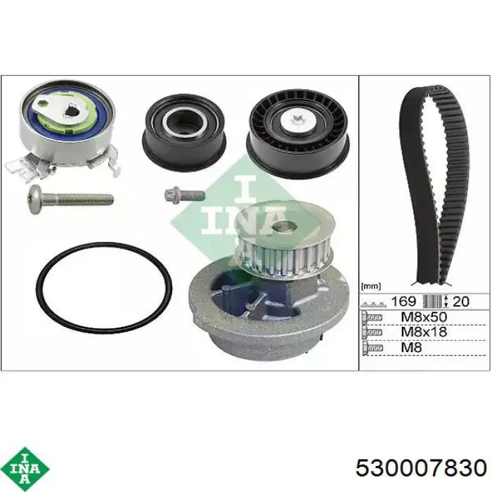 Pasek rozrządu, zestaw INA 530007830 cena, od 129,80 USD