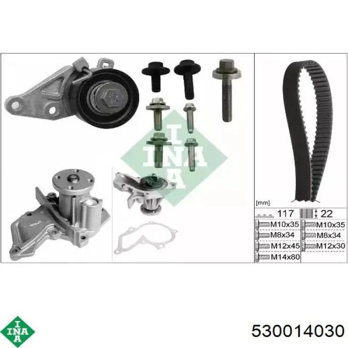 Pasek rozrządu, zestaw INA 530014030 cena, od 125,99 USD