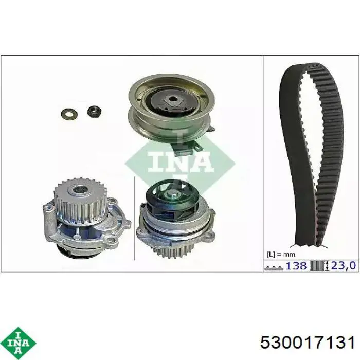 Pasek rozrządu, zestaw INA 530017131 cena, od 109,83 USD