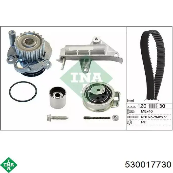 Pasek rozrządu, zestaw INA 530017730 cena, od 257,96 USD