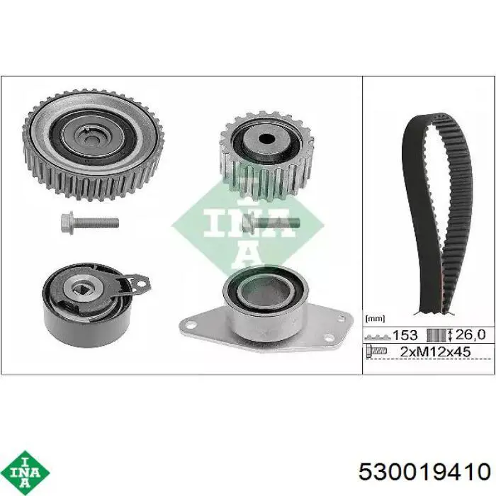 Pasek rozrządu, zestaw INA 530019410 cena, od 161,95 USD