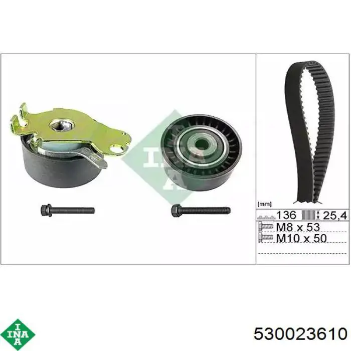 Pasek rozrządu, zestaw INA 530023610 cena, od 102,79 USD