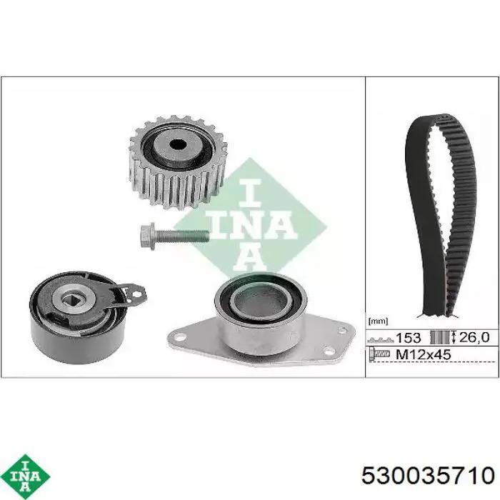 Pasek rozrządu, zestaw INA 530035710 cena, od 168,13 USD