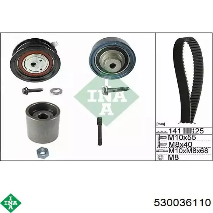 Pasek rozrządu, zestaw INA 530036110 cena, od 149,92 USD