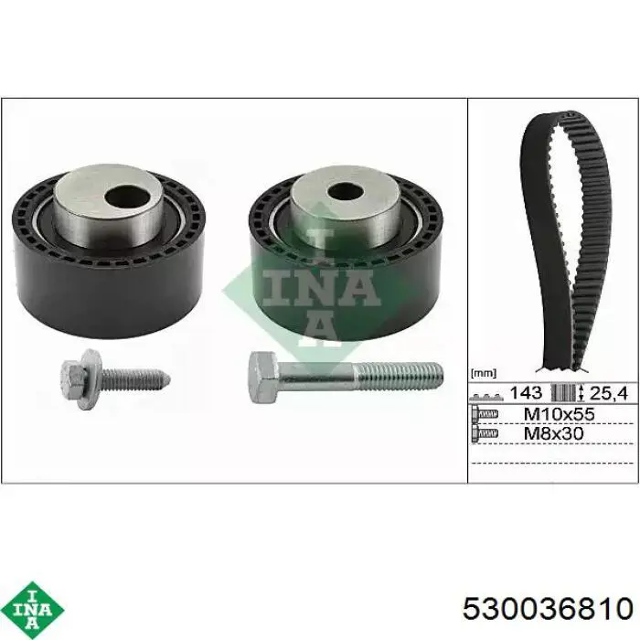 Pasek rozrządu, zestaw INA 530036810 cena, od 104,64 USD