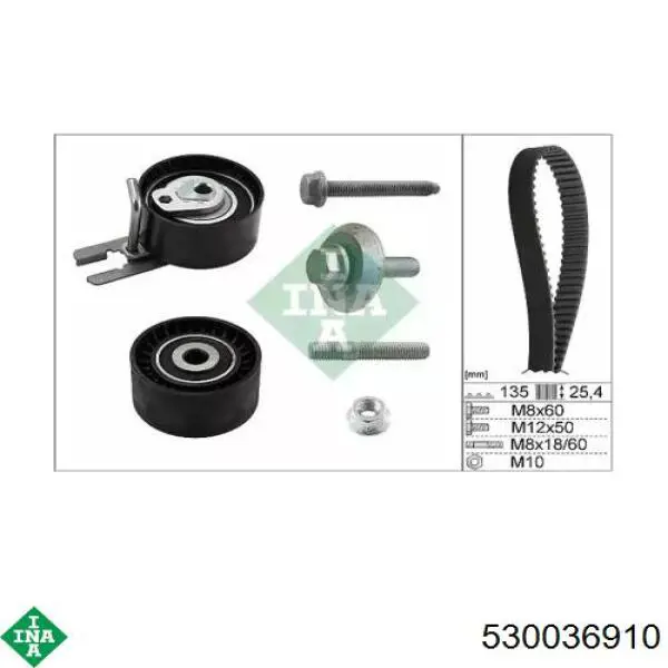 Pasek rozrządu, zestaw INA 530036910 cena, od 77,86 USD
