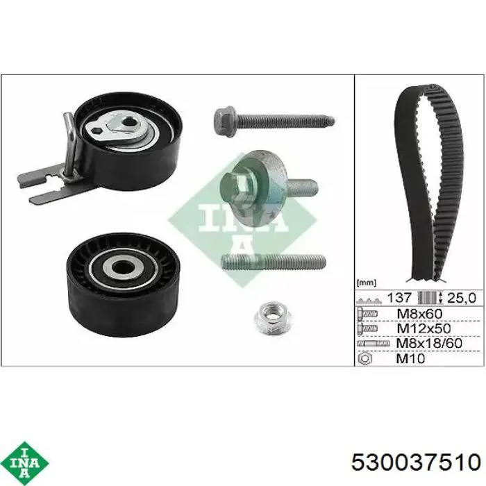 Pasek rozrządu, zestaw INA 530037510 cena, od 91,85 USD