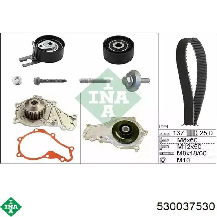 Pasek rozrządu, zestaw INA 530037530 cena, od 114,78 USD