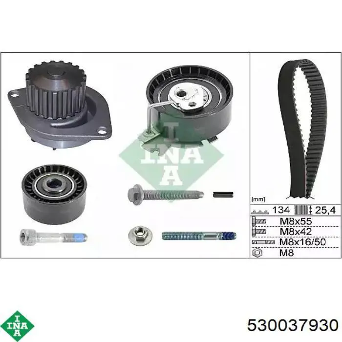 Pasek rozrządu, zestaw INA 530037930 cena, od 125,34 USD