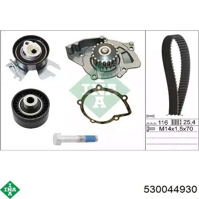 Pasek rozrządu, zestaw INA 530044930 cena, od 119,95 USD
