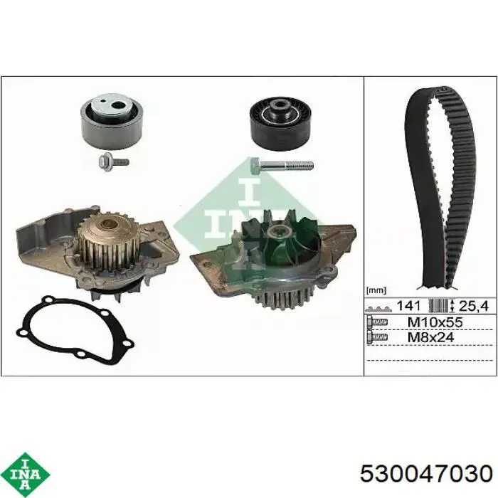 Pasek rozrządu, zestaw INA 530047030 cena, od 130,70 USD