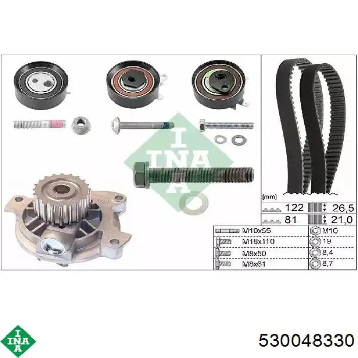 Pasek rozrządu, zestaw INA 530048330 cena, od 228,45 USD