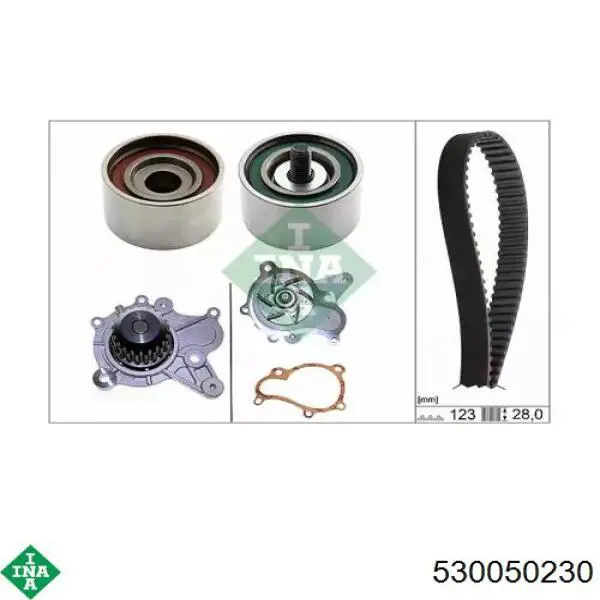 Pasek rozrządu, zestaw INA 530050230 cena, od 209,39 USD