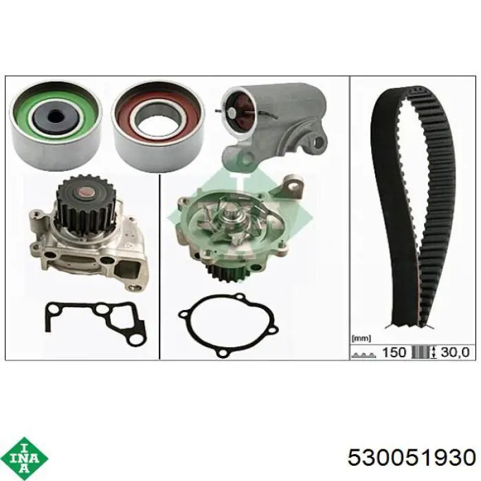 Pasek rozrządu, zestaw INA 530051930 cena, od 216,01 USD