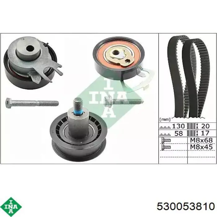 Pasek rozrządu, zestaw INA 530053810 cena, od 121,13 USD