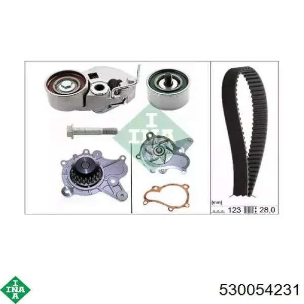 Pasek rozrządu, zestaw INA 530054231 cena, od 186,28 USD