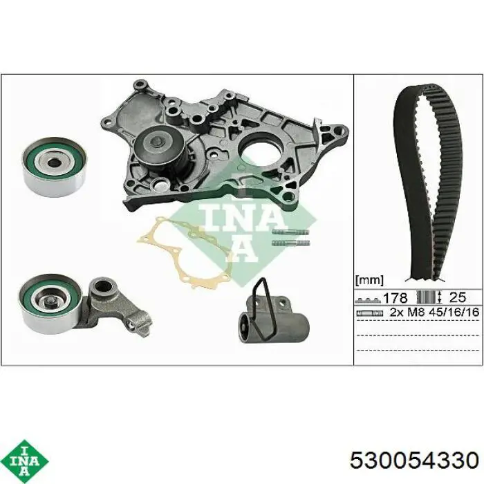 Pasek rozrządu, zestaw INA 530054330 cena, od 221,13 USD