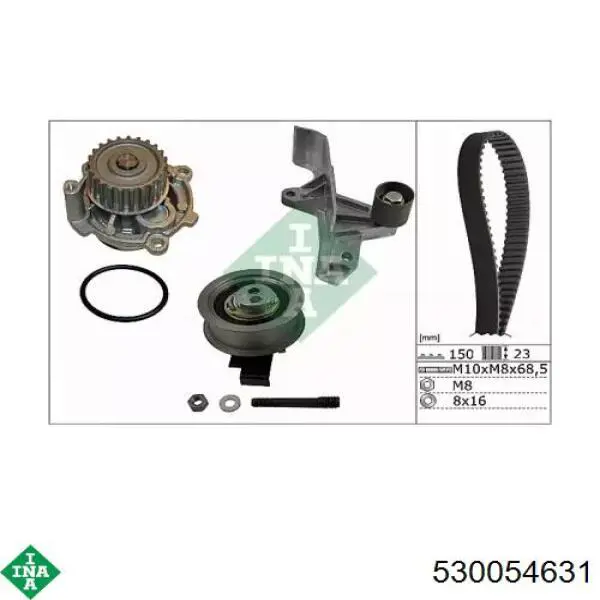 Pasek rozrządu, zestaw INA 530054631 cena, od 209,49 USD