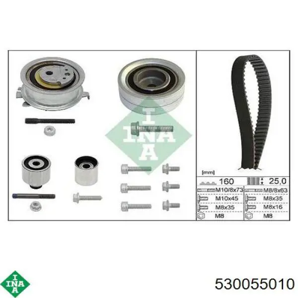 Do koszyka 530055010 INA Pasek rozrządu, zestaw