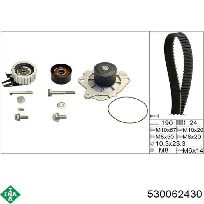 Pasek rozrządu, zestaw INA 530062430 cena, od 132,80 USD