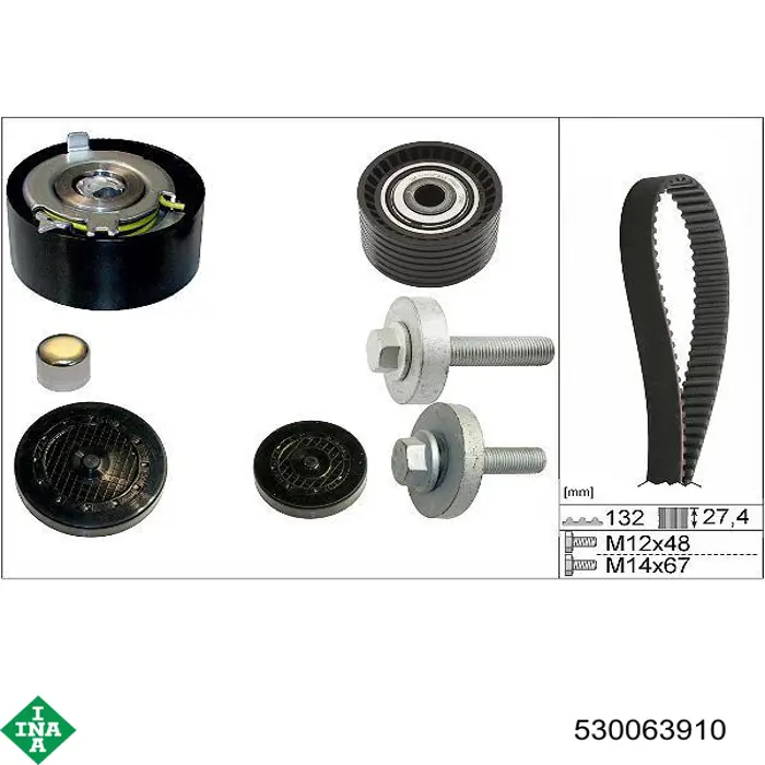 Do koszyka 530063910 INA Pasek rozrządu, zestaw