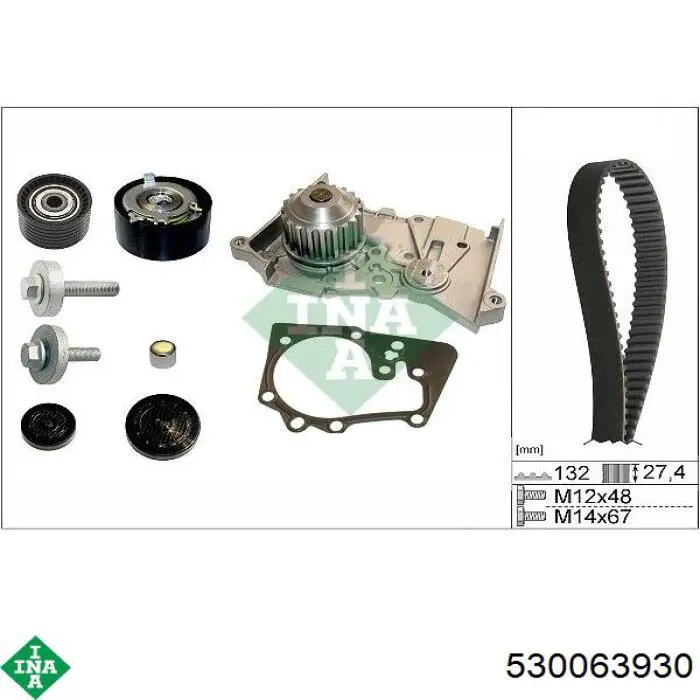 Pasek rozrządu, zestaw INA 530063930 cena, od 185,65 USD