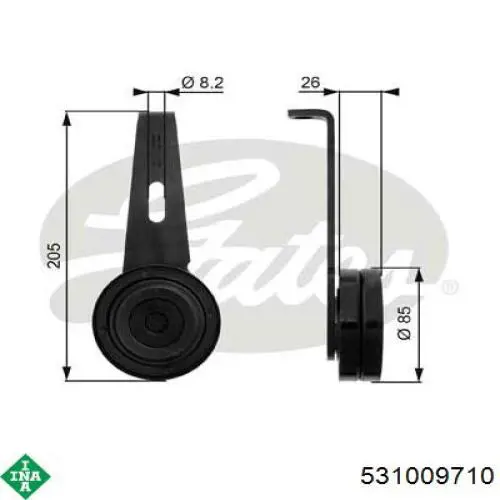 Rolka napinacza paska napędowego INA 531009710 cena, od 36,60 USD