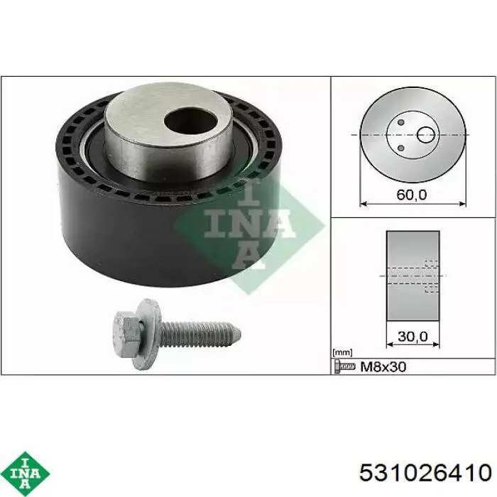 Rolka napinacza paska rozrządu INA 531026410 cena, od 16,98 USD