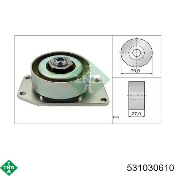 Rolka napinacza paska napędowego INA 531030610 cena, od 40,05 USD