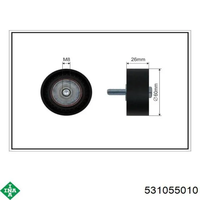 Rolka napinacza paska napędowego INA 531055010 cena, od 19,53 USD
