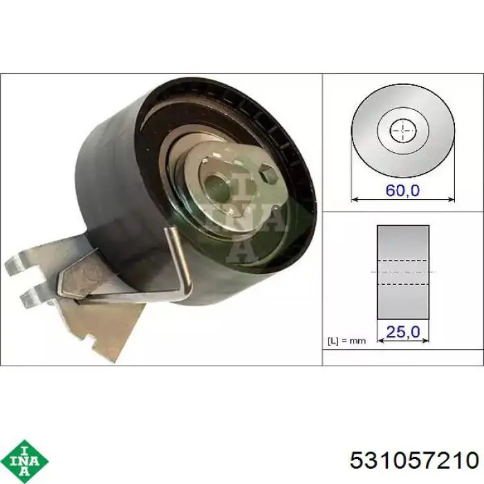 Rolka napinacza paska rozrządu INA 531057210 cena, od 30,04 USD