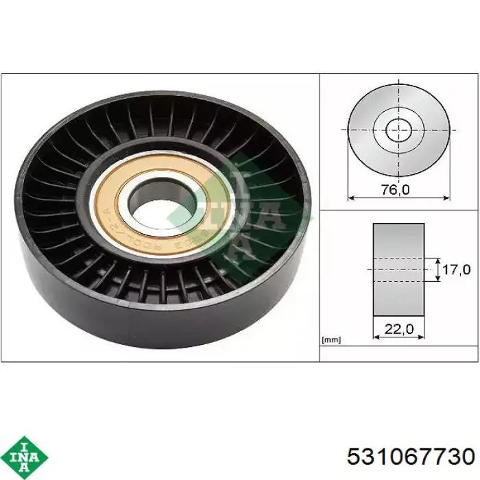 Rolka napinacza paska napędowego INA 531067730 cena, od 15,10 USD
