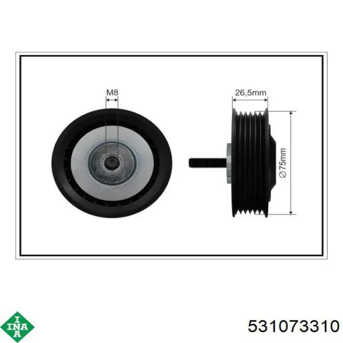 Rolka napinacza paska napędowego INA 531073310 cena, od 23,09 USD