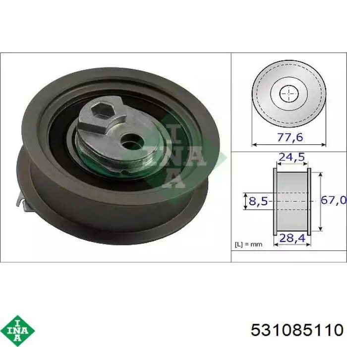 Rolka napinacza paska rozrządu INA 531085110 cena, od 45,53 USD