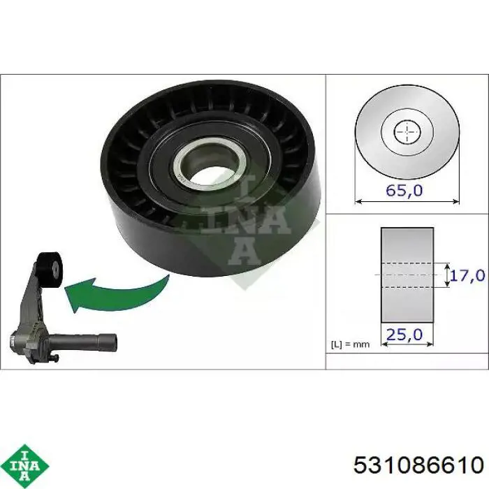 Rolka napinacza paska napędowego INA 531086610 cena, od 16,98 USD