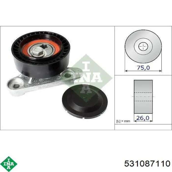 Rolka napinacza paska napędowego INA 531087110 cena, od 55,95 USD