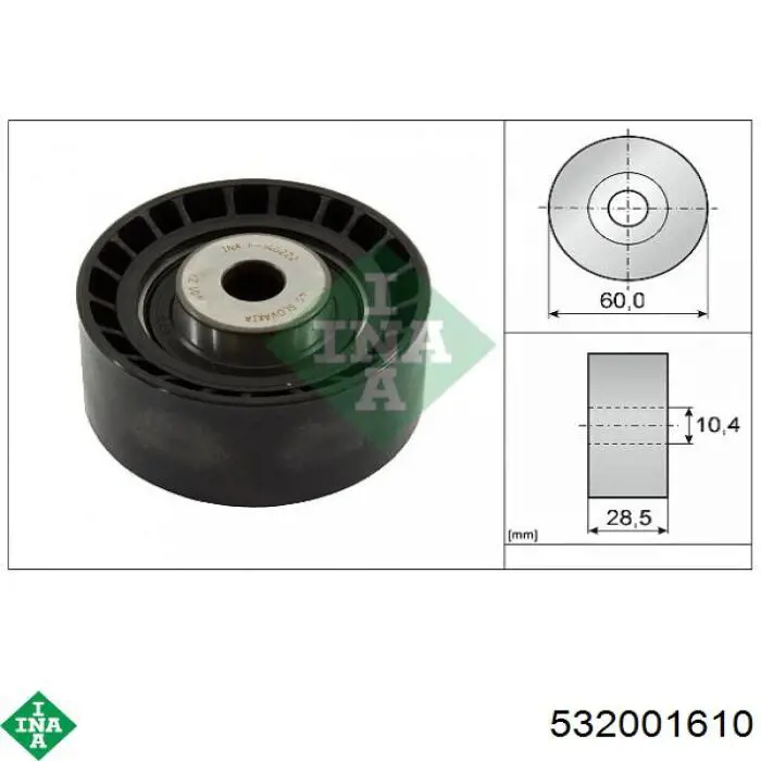 Rolka prowadząca kierunkowa paska rozrządu INA 532001610 cena, od 20,77 USD