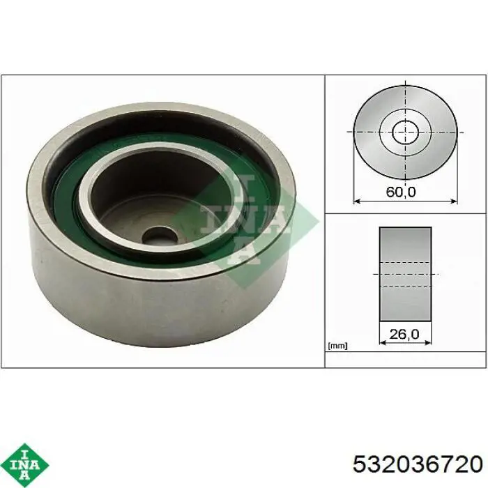 Rolka napinacza paska napędowego INA 532036720 cena, od 22,21 USD