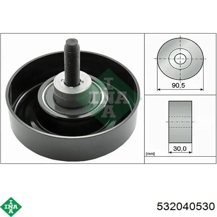 Rolka prowadząca, kierunkowa paska napędowego INA 532040530 cena, od 21,76 USD