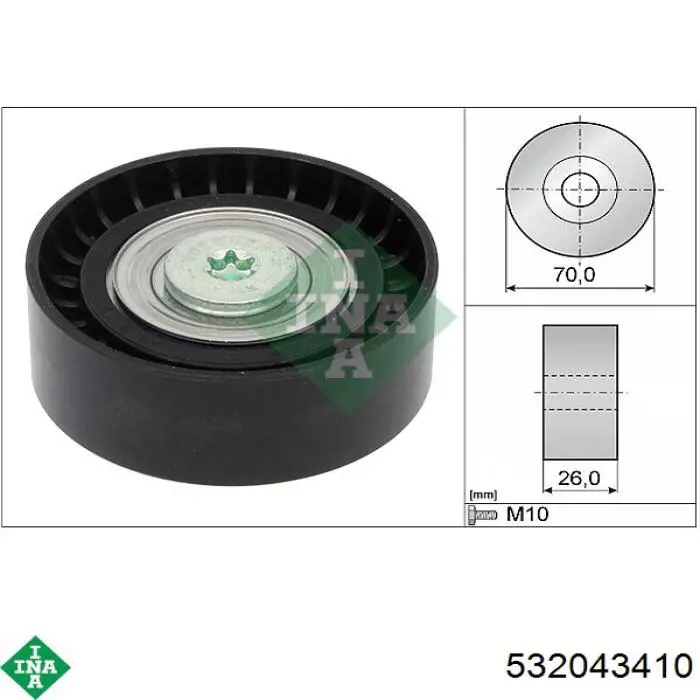 Rolka prowadząca, kierunkowa paska napędowego INA 532043410 cena, od 19,85 USD