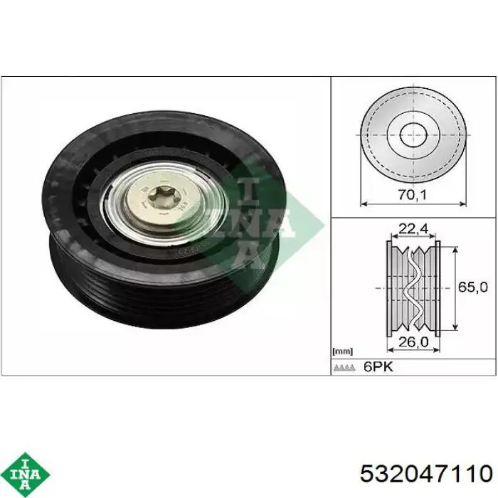 Rolka prowadząca, kierunkowa paska napędowego INA 532047110 cena, od 16,15 USD