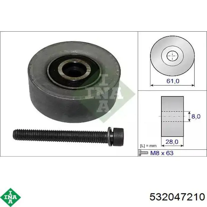 Rolka prowadząca kierunkowa paska rozrządu INA 532047210 cena, od 25,61 USD