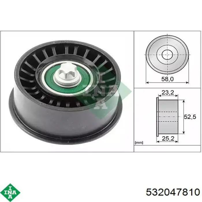 Rolka prowadząca kierunkowa paska rozrządu INA 532047810 cena, od 14,02 USD