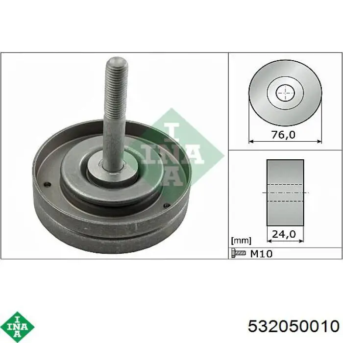 Rolka prowadząca, kierunkowa paska napędowego INA 532050010 cena, od 24,62 USD