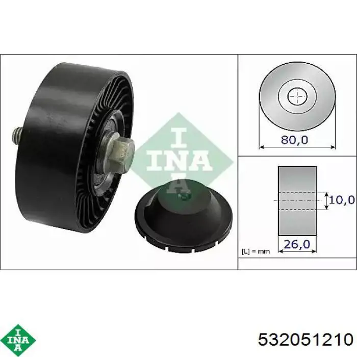 Rolka prowadząca, kierunkowa paska napędowego INA 532051210 cena, od 25,64 USD