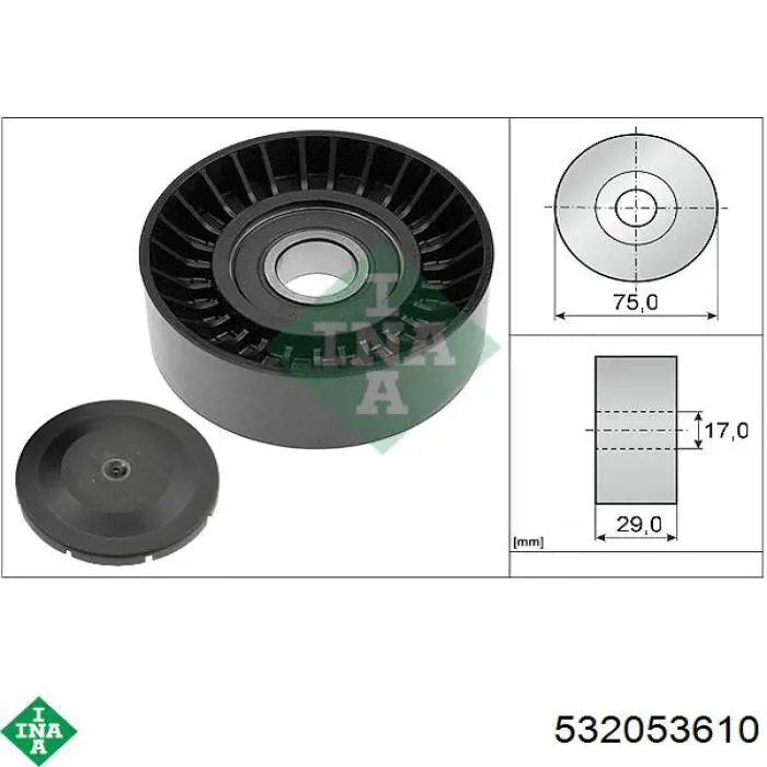 Rolka prowadząca, kierunkowa paska napędowego INA 532053610 cena, od 16,45 USD