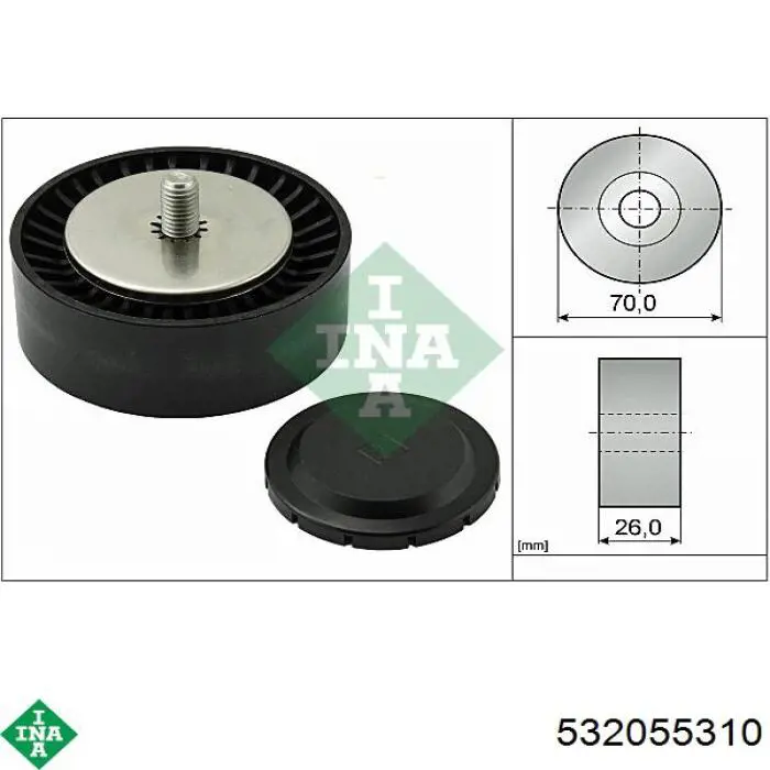 Rolka prowadząca, kierunkowa paska napędowego INA 532055310 cena, od 26,51 USD