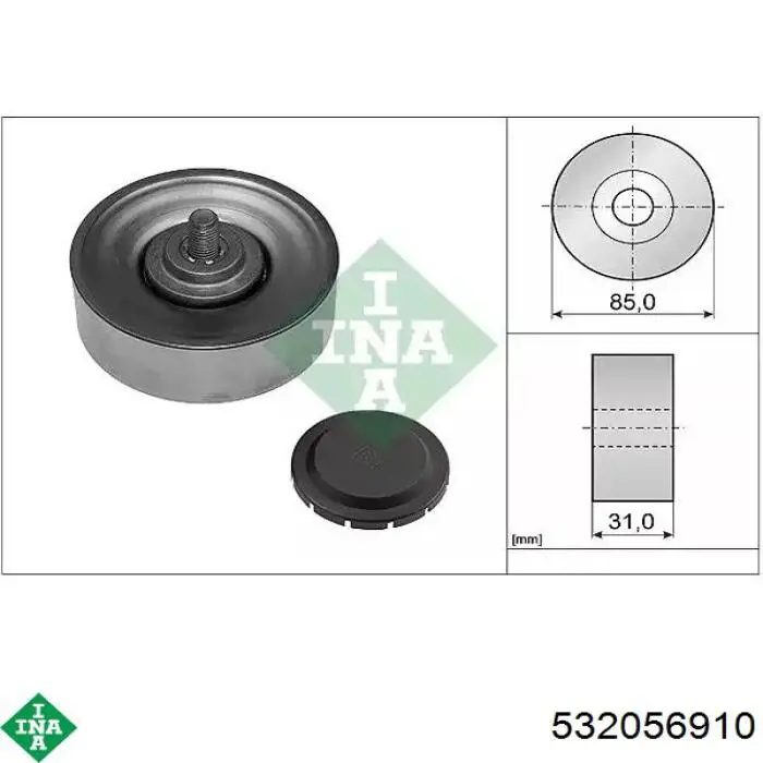 Rolka prowadząca, kierunkowa paska napędowego INA 532056910 cena, od 26,36 USD
