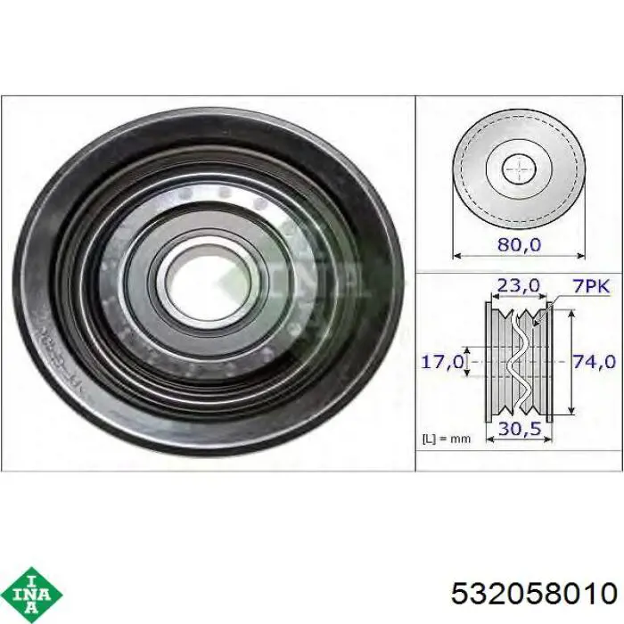 Rolka napinacza paska napędowego INA 532058010 cena, od 19,76 USD