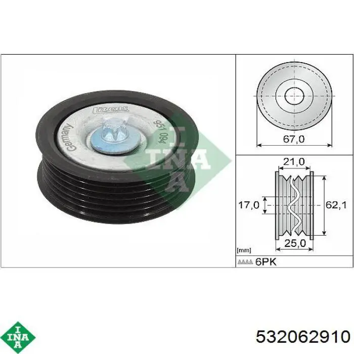 Rolka prowadząca, kierunkowa paska napędowego INA 532062910 cena, od 22,68 USD
